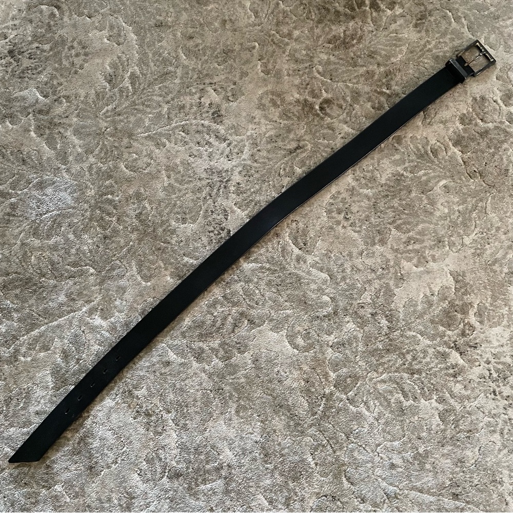 Women’s Black Leather Belt with solid brass buckle